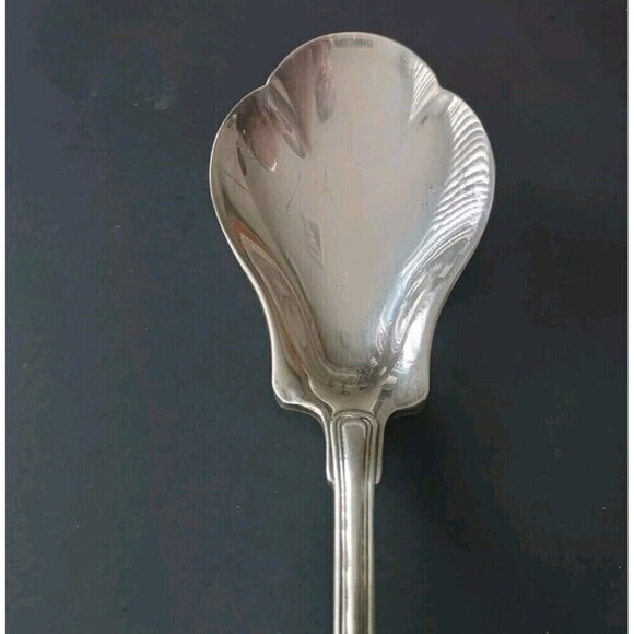 Gorham EP Silverplate Scalloped Serving Spoon Meat Fork Set N118 N119 10.25" Vtg - Picture 10 of 14